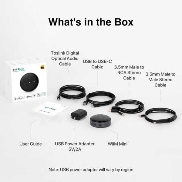 WiiM Mini AirPlay2 Wireless Audio Streamer, Multiroom Stereo, Preamplifier, Compatible with Alexa and Siri Voice Assistants, Stream Hi-Res Audio from Spotify, Music and More - Image 9