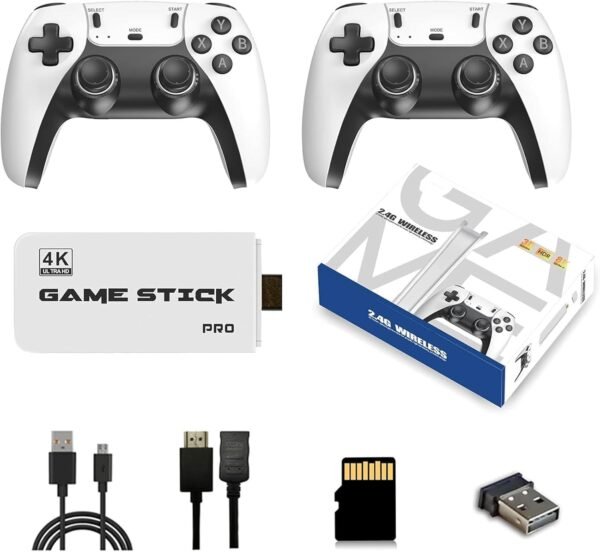 2025 Upgrade Retro Game Console Stick Pro, Classic Video Games with 4K HDMI, Built-in 18 Emulators, 30000+ Games - Plug & Play TV Video Gaming Stick with Upgrade Dual 2.4G Wireless Controllers(64GB) - Image 2
