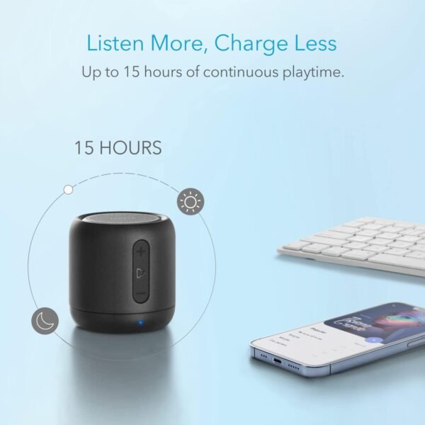 Anker Soundcore Mini, Super-Portable Bluetooth Speaker with 15-Hour Playtime, 66-Foot Bluetooth Range, Enhanced Bass, Noise-Cancelling Microphone - Black - Image 6