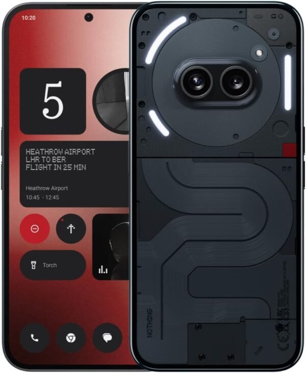 Nothing Phone (2a) 5G 128GB Storage + 8GB RAM Black, 6.7 Inch, IP54, 5,000 mAh Capacity, Unlocked Nothing OS 2.5 Smartphone