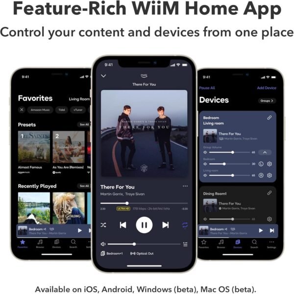WiiM Mini AirPlay2 Wireless Audio Streamer, Multiroom Stereo, Preamplifier, Compatible with Alexa and Siri Voice Assistants, Stream Hi-Res Audio from Spotify, Music and More - Image 3