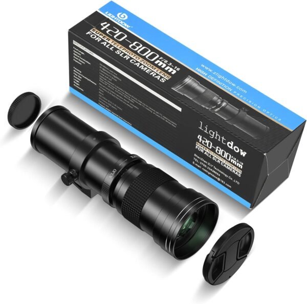 EF/EF-S 420-800mm F8.3 Telephoto Zoom Lens(MF) + T-Mount Adapter for Canon EOS Rebel T8i/T7i/T7/T6i/T5/T3i/T2i/XSi/SL3/SL2/T100/90D/80D/70D/50D/5D Mark IV/6D II/7D II/1D X III II-DSLR Cameras Lenses - Image 7