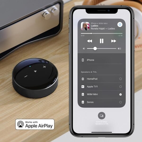 WiiM Mini AirPlay2 Wireless Audio Streamer, Multiroom Stereo, Preamplifier, Compatible with Alexa and Siri Voice Assistants, Stream Hi-Res Audio from Spotify, Music and More - Image 4