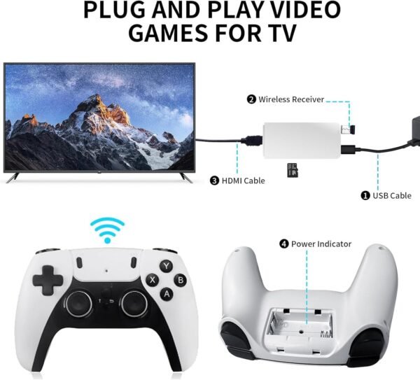 2025 Upgrade Retro Game Console Stick Pro, Classic Video Games with 4K HDMI, Built-in 18 Emulators, 30000+ Games - Plug & Play TV Video Gaming Stick with Upgrade Dual 2.4G Wireless Controllers(64GB) - Image 6