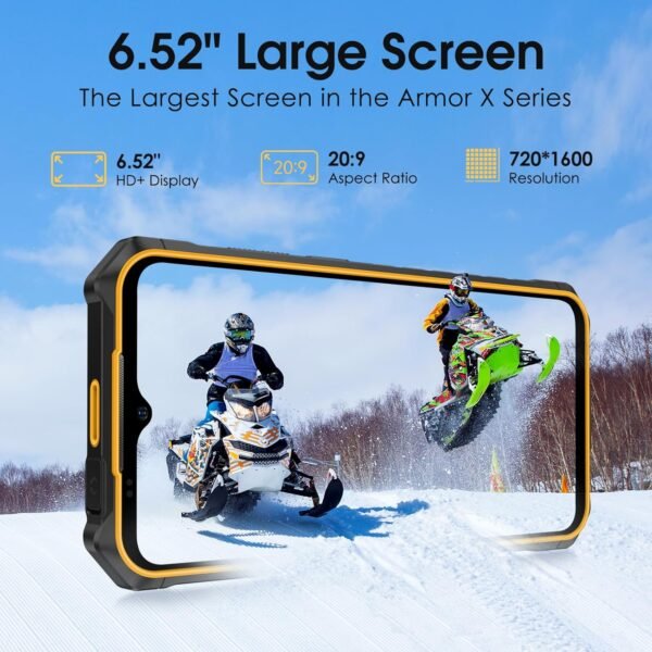 Ulefone Armor X13 (12+64GB), 50MP Rear Camera, 24MP Night Vision Camera, Android 14 OS Rugged Smartphone, 6.52” Screen, 6320mAh, NFC, GPS, Package with Exclusive Armor Case- Black - Image 4