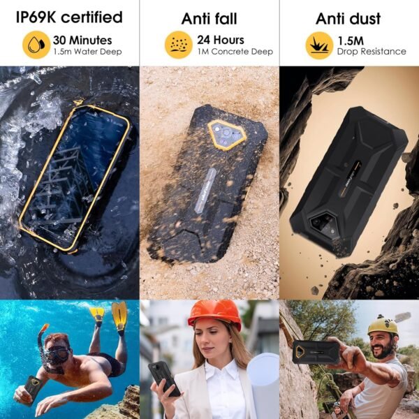 Ulefone Armor X13 (12+64GB), 50MP Rear Camera, 24MP Night Vision Camera, Android 14 OS Rugged Smartphone, 6.52” Screen, 6320mAh, NFC, GPS, Package with Exclusive Armor Case- Black - Image 2