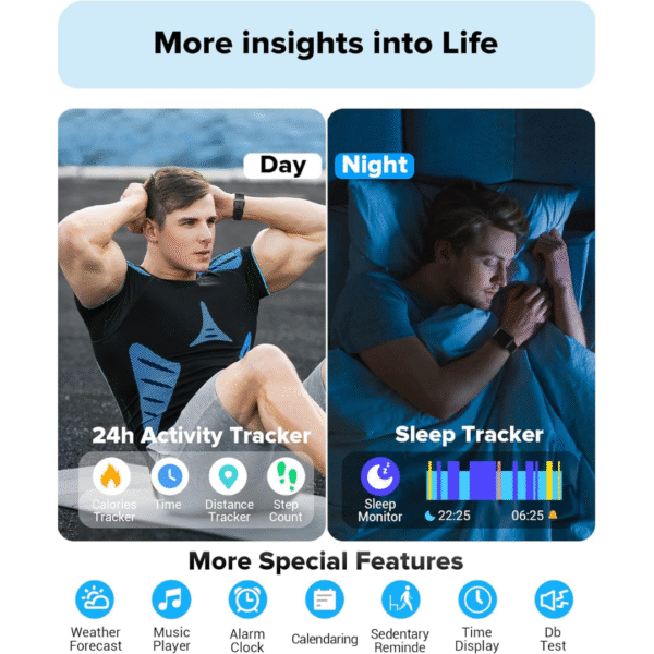 Smart Watch for Women Men, Smart Watch (Answer/Make Call),1.8" Full Touch Alexa Built-in Fitness Watch with Heart Rate/Blood Oxygen/Sleep/Stress Monitor, IP68 Waterproof Smartwatch for Android iOS - Image 5