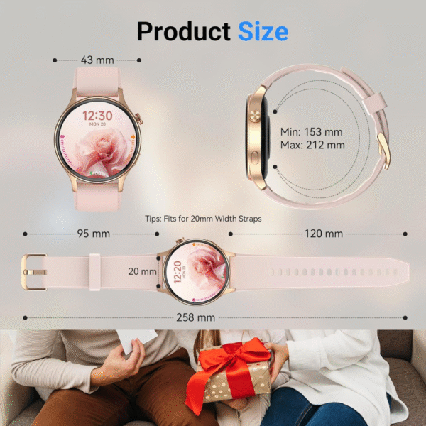 Smart Watch for Women,1.32" AMOLED Touchscreen Fitness Tracker, Make/Answer Calls, Activity Trackers with Heart Rate/Sleep/SpO2 Monitor,110+ Sport Modes Waterproof Fitness Watch - Image 5