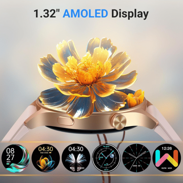 Smart Watch for Women,1.32" AMOLED Touchscreen Fitness Tracker, Make/Answer Calls, Activity Trackers with Heart Rate/Sleep/SpO2 Monitor,110+ Sport Modes Waterproof Fitness Watch - Image 4
